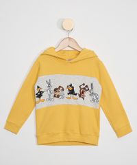 Blusa-de-Moletom-Infantil-Looney-Tunes-com-Capuz-Amarelo-9979300-Amarelo_1