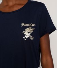 Pijama-Feminino-Harry-Potter-Corvinal-Metalizado-Manga-Curta-Azul-Marinho-9972300-Azul_Marinho_3