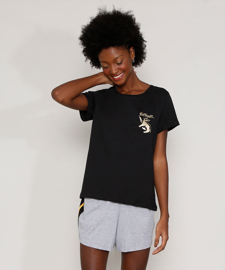 Pijama-Feminino-Harry-Potter-Lufa-Lufa-Metalizado-Manga-Curta-Preto-9972300-Preto_1 Pijama-Feminino-Harry-Potter-Lufa-Lufa-Metalizado-Manga-Curta-Preto-9972300-Preto_1