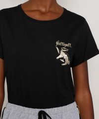Pijama-Feminino-Harry-Potter-Lufa-Lufa-Metalizado-Manga-Curta-Preto-9972300-Preto_5