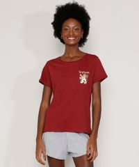 Pijama-Feminino-Harry-Potter-Grifinoria-Metalizado-Manga-Curta-Vinho-9972300-Vinho_1