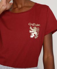 Pijama-Feminino-Harry-Potter-Grifinoria-Metalizado-Manga-Curta-Vinho-9972300-Vinho_3