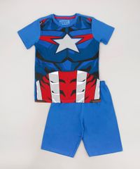 Pijama-Infantil-Capitao-America-Manga-Curta-Azul-9633471-Azul_1