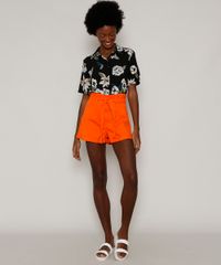 Short-de-Sarja-Feminino-Clochard-Cintura-Super-Alta-com-Faixa-para-Amarrar-Laranja-9979076-Laranja_3