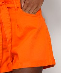Short-de-Sarja-Feminino-Clochard-Cintura-Super-Alta-com-Faixa-para-Amarrar-Laranja-9979076-Laranja_4