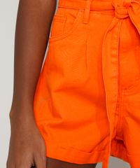 Short-de-Sarja-Feminino-Clochard-Cintura-Super-Alta-com-Faixa-para-Amarrar-Laranja-9979076-Laranja_6