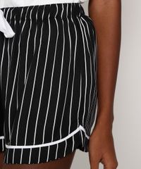 Short-de-Pijama-Feminino-Listrado-com-Vivo-Contrastante-e-Laco-Preto-9970137-Preto_4