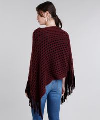 Poncho-Feminino-em-Trico-com-Franjas-Vinho-8482125-Vinho_2