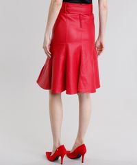 Saia-Feminina-Midi-com-Recortes-com-Cinto-Vermelha-8886817-Vermelho_2