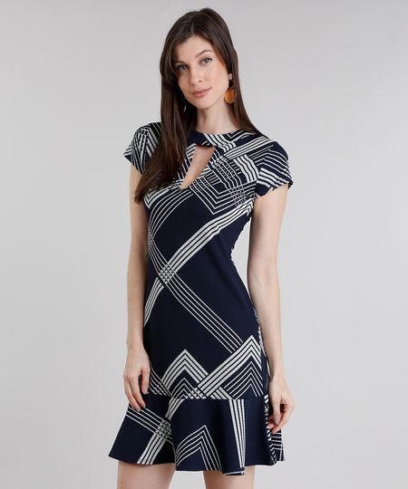 Vestido-Feminino-Choker-Estampado-Floral-Curto-Manga-Curta-Azul-Marinho-8954684-Azul_Marinho_1