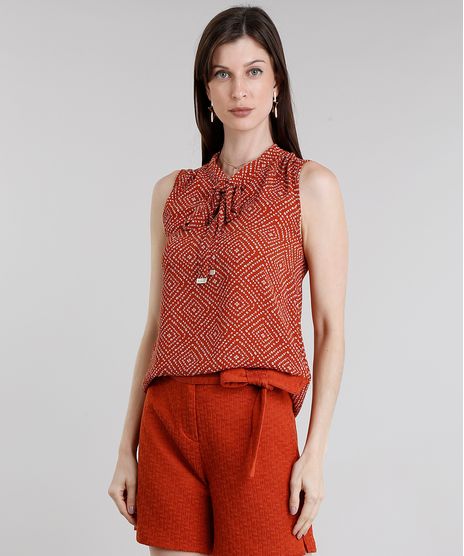 Regata-Feminina-com-Gola-Laco-Estampada-Laranja-Escuro-8931857-Laranja_Escuro_1