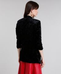 Blazer-Feminino-Boyfriend-em-Veludo-Molhado-Manga-Longa-Preto-8879647-Preto_2