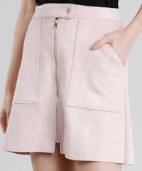 Saia-Feminina-Evase-em-Suede-Curta-com-Ziper-Rose-8897440-Rose_4