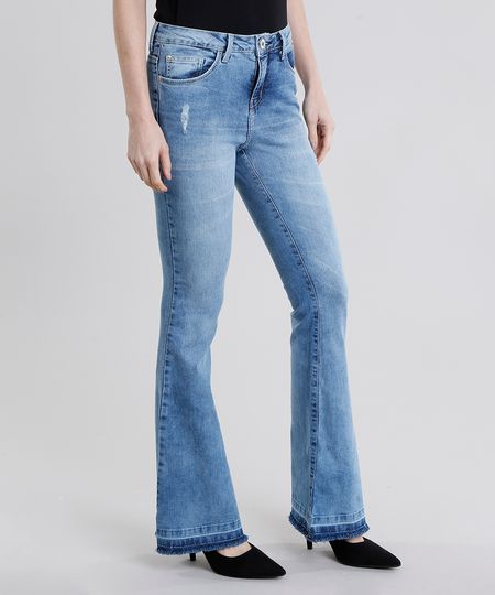 Calca-Jeans-Feminina-Flare-Cintura-Alta-Azul-Claro-9011557-Azul_Claro_1