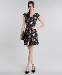 Vestido-Feminino-Estampado-Floral-Curto-Decote-V-com-Babado-Preto-9022343-Preto_3