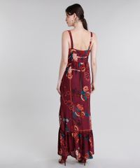 Vestido-Feminino-Longo-Estampado-Floral-com-Renda-de-Alca-Vinho-8883209-Vinho_2