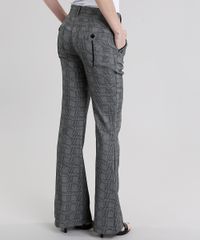 Calca-Feminina-Flare-Xadrez-Alfaiataria-com-Botoes-Cinza-Escuro-8880641-Cinza_Escuro_2