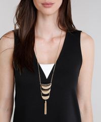 Colar-Feminino-Longo-Geometrico-com-Franja-Dourado-8839714-Dourado_2