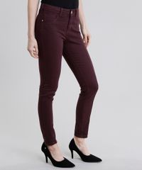 Calca-Feminina-Super-Skinny-Cintura-Alta-Vinho-9004680-Vinho_1