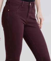 Calca-Feminina-Super-Skinny-Cintura-Alta-Vinho-9004680-Vinho_4