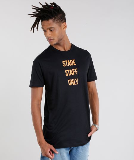 Camiseta-Masculina-Longa--Stage-Staff-Only--Manga-Curta-Gola-Redonda-Preta-9048377-Preto_1