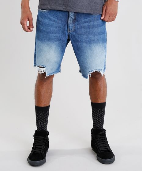 Bermuda-Jeans-Masculina-Reta-Destroyed-Azul-Medio-8979693-Azul_Medio_1