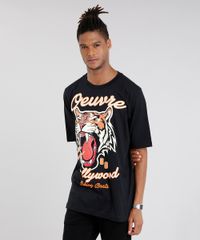 Camiseta-Masculina--Tigre--Manga-Curta-Gola-Redonda-Preta-9048376-Preto_1
