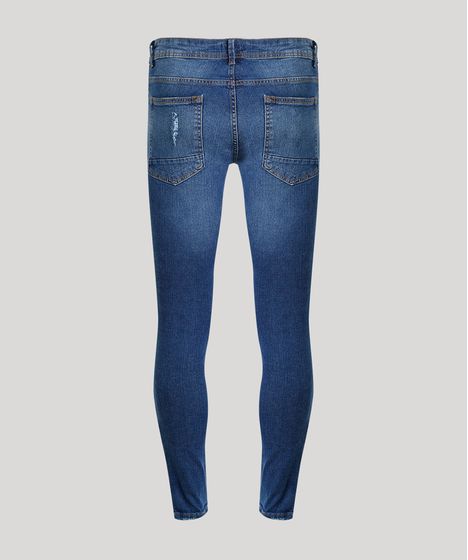 calça jeans com ziper na perna masculina