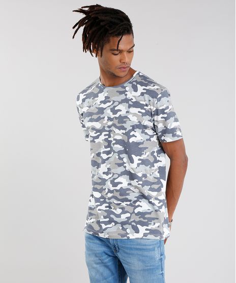 Camiseta-Masculina-Estampada-Camuflada-Manga-Curta-Gola-Careca-em-Algodao---Sustentavel-Cinza-9089661-Cinza_1