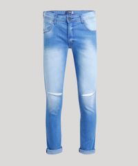 Calca-Jeans-Masculina-Skinny-Destroyed-em-Algodao---Sustentavel-Azul-Medio-9029568-Azul_Medio_5