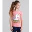 Blusa-Infantil--Unicornio--Manga-Curta-Decote-Redondo-em-Algodao---Sustentavel-Rosa-9107643-Rosa_1