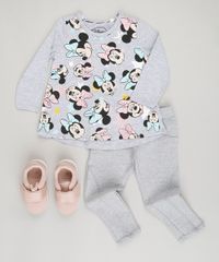 Blusa-Infantil-Minnie-Manga-Longa-Decote-Redondo-em-Algodao---Sustentavel-Cinza-Mescla-9042623-Cinza_Mescla_3