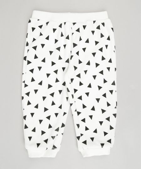 Calca-Infantil-em-Plush-Estampada-Geometrica-de-Algodao---Sustentavel-Off-White-8861390-Off_White_1