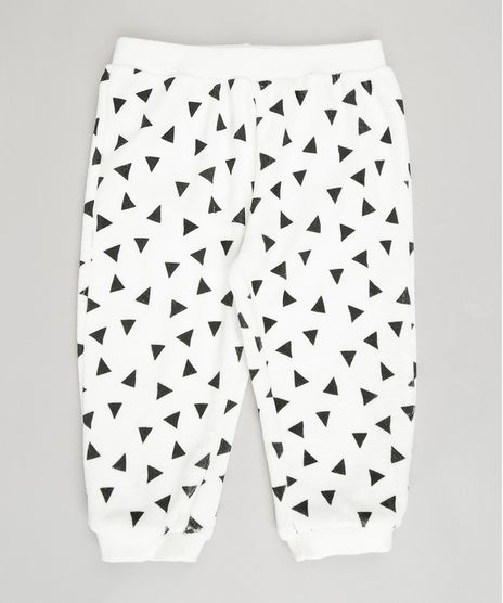 Calca-Infantil-em-Plush-Estampada-Geometrica-de-Algodao---Sustentavel-Off-White-8861390-Off_White_1