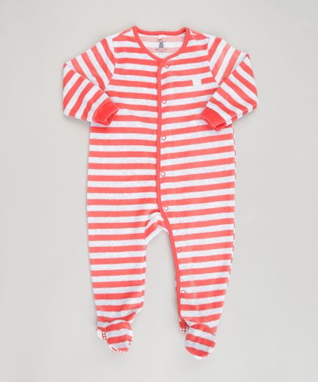 Macacao-Infantil-Listrado-em-Plush-de-Algodao---Sustentavel-Cinza-Mescla-Claro-8861379-Cinza_Mescla_Claro_1