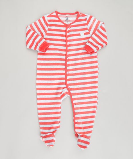 Macacao-Infantil-Listrado-em-Plush-de-Algodao---Sustentavel-Cinza-Mescla-Claro-8861379-Cinza_Mescla_Claro_1