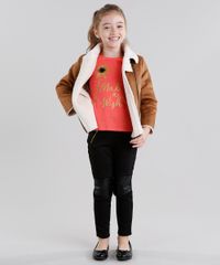 Blusa-Infantil--Make-a-Wish--Manga-Curta-Decote-Redondo-em-Algodao---Sustentavel-Laranja-9108909-Laranja_3