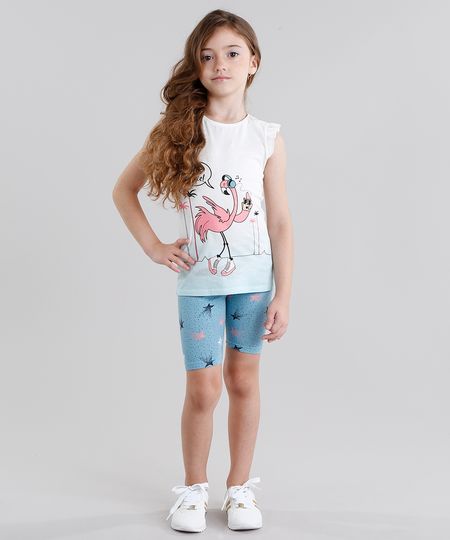 Conjunto-Infantil-de-Regata-Flamingo-com-Babado-Off-White---Bermuda-Estampada-em-Algodao---Sustentavel-Azul-9048461-Azul_1