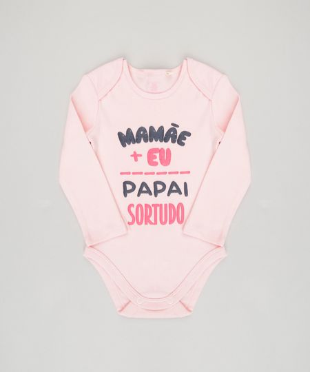 Body-Infantil--Mamae-e-eu-papai-sortudo--Manga-Longa-Decote-Redondo-em-Algodao---Sustentavel-Rosa-8824374-Rosa_1