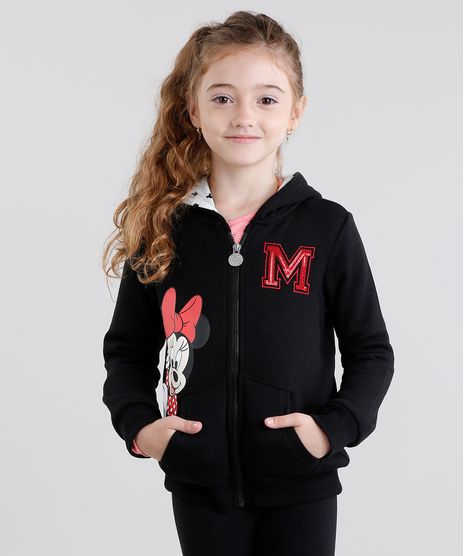 Blusao-Infantil-em-Moletom-Minnie-com-Capuz-Manga-Longa--Preto-8833456-Preto_1