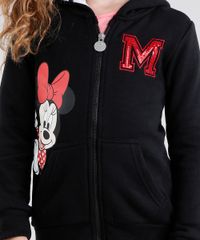 Blusao-Infantil-em-Moletom-Minnie-com-Capuz-Manga-Longa--Preto-8833456-Preto_4
