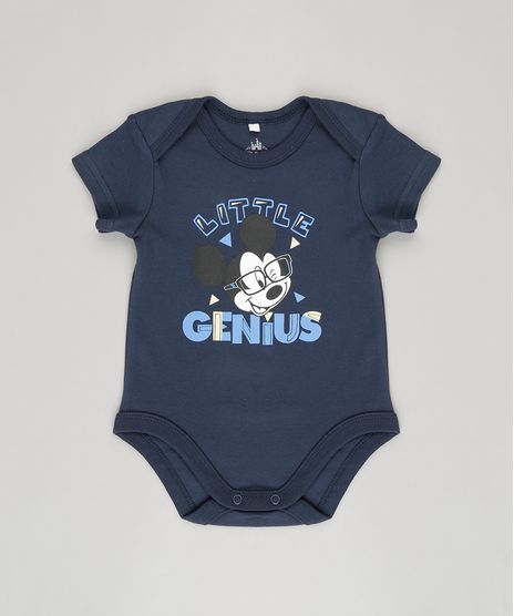Body-Infantil-Mickey-Mouse-Manga-Curta-Gola-Redonda-em-Algodao---Sustentavel-Azul-Marinho-8920322-Azul_Marinho_1