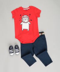 Body-Infantil--Urso-Astronauta--Manga-Curta-Gola-Careca-em-Algodao---Sustentavel-Vermelho-8878415-Vermelho_3