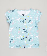 Blusa-Infantil-Estampada-de-Unicornio-Manga-Curta-Decote-Redondo-em-Algodao---Sustentavel-Azul-9034000-Azul_1