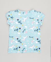 Blusa-Infantil-Estampada-de-Unicornio-Manga-Curta-Decote-Redondo-em-Algodao---Sustentavel-Azul-9034000-Azul_2