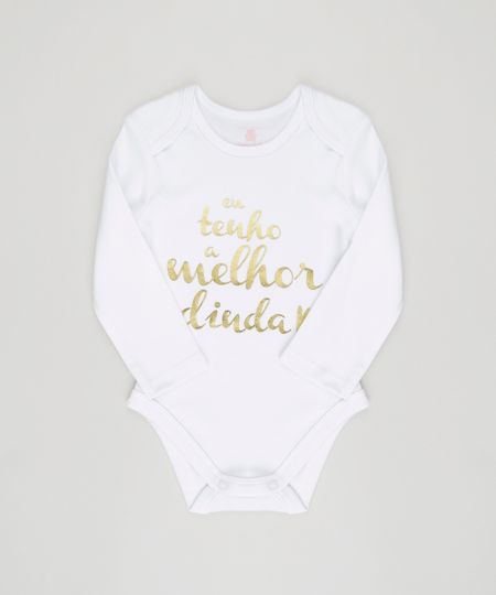 Body-Infantil--Eu-Tenho-a-Melhor-Dinda--Manga-Longa-Decote-Redondo-em-Algodao---Sustentavel-Branco-8824401-Branco_1