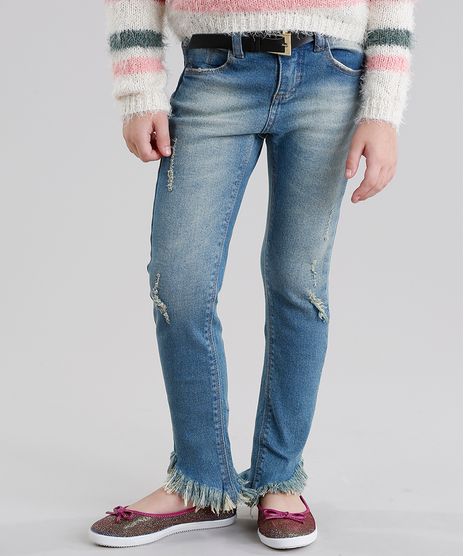 Calca-Jeans-Infantil-Destroyed-com-Cinto-Azul-Medio-9060564-Azul_Medio_1