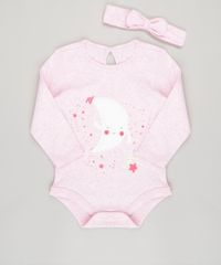 Body-Infantil-Lua-Manga-Longa-Decote-Redondo---Faixa-de-Cabelo-em-Algodao---Sustentavel-Rosa-8878556-Rosa_1