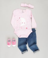 Body-Infantil-Lua-Manga-Longa-Decote-Redondo---Faixa-de-Cabelo-em-Algodao---Sustentavel-Rosa-8878556-Rosa_3