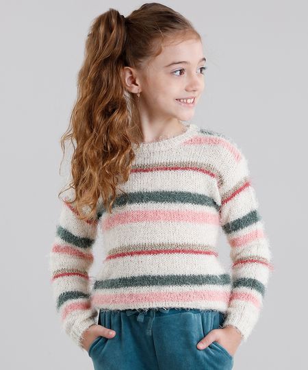 Sueter-Infantil-em-Trico-Listrado-com-Lurex-Manga-Longa-Decote-Redondo-Bege-8863303-Bege_1 Sueter-Infantil-em-Trico-Listrado-com-Lurex-Manga-Longa-Decote-Redondo-Bege-8863303-Bege_1